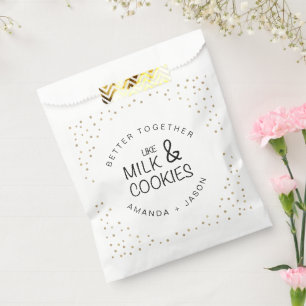 Elegant Glitter Milk and cookies Wedding Favour Ba Favour Bags