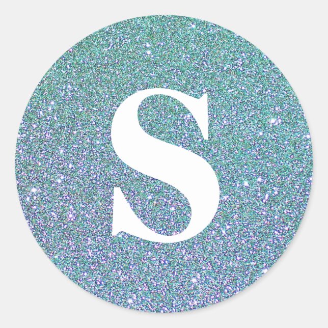 Elegant Glitter Monogram Envelope Seal (Front)