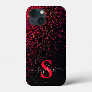 Elegant Glitter monogrammed Name iPhone 13 Mini Case