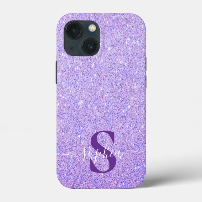 Elegant Glitter monogrammed Name Case-Mate iPhone Case (Back)