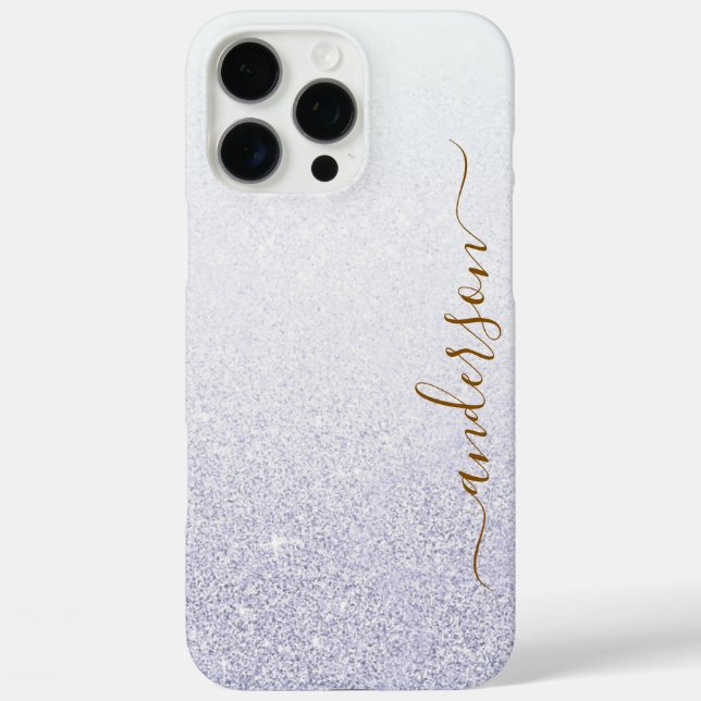 Elegant Glitter monogrammed Name Case-Mate iPhone Case (Back)