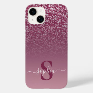 Elegant Glitter monogrammed Name Case-Mate iPhone 14 Case