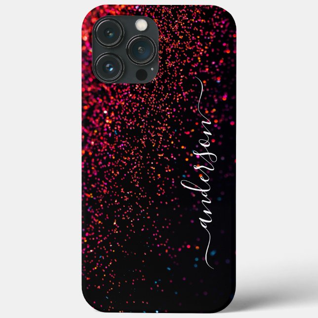 Elegant Glitter monogrammed Name Case-Mate iPhone Case (Back)