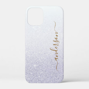 Elegant Glitter monogrammed Name iPhone 12 Mini Case