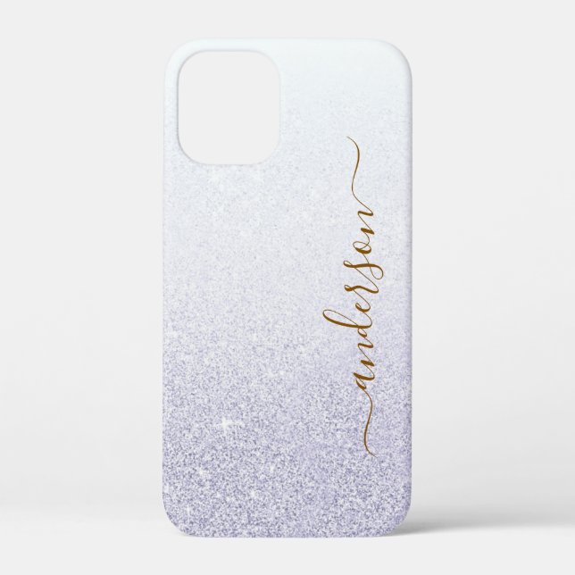 Elegant Glitter monogrammed Name Case-Mate iPhone Case (Back)
