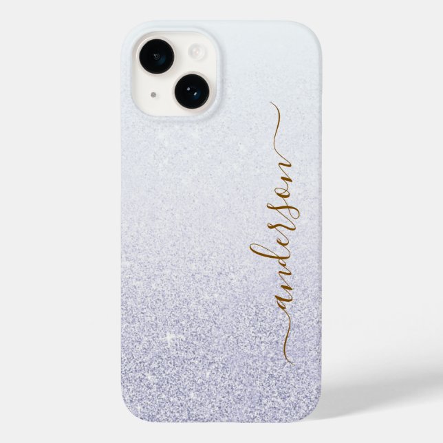 Elegant Glitter monogrammed Name Case-Mate iPhone Case (Back)
