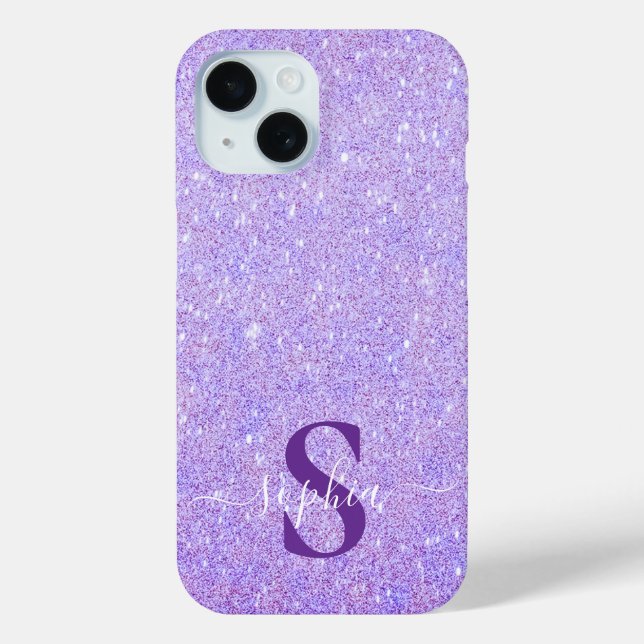 Elegant Glitter monogrammed Name Case-Mate iPhone Case (Back)