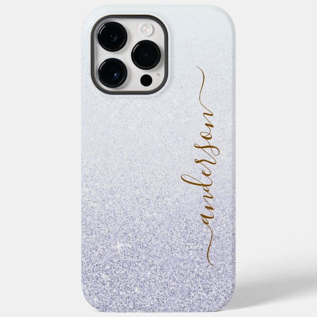 Elegant Glitter monogrammed Name Case-Mate iPhone Case (Back)