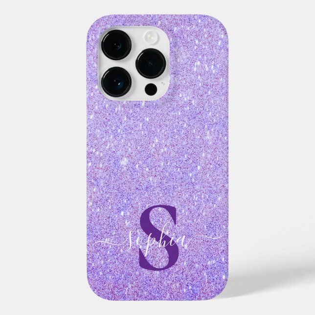 Elegant Glitter monogrammed Name Case-Mate iPhone Case (Back)