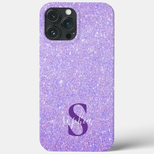 Elegant Glitter monogrammed Name Case-Mate iPhone Case (Back)