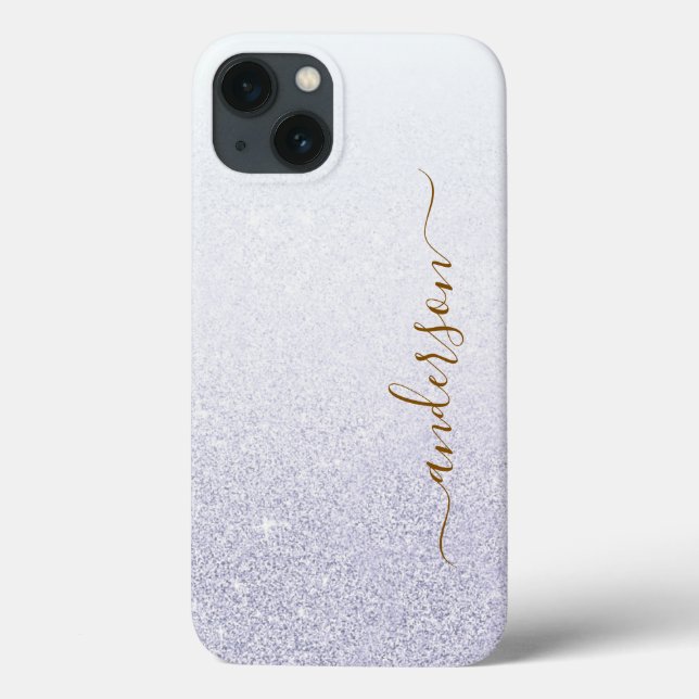 Elegant Glitter monogrammed Name Case-Mate iPhone Case (Back)