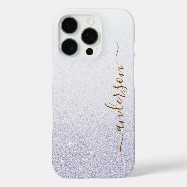 Elegant Glitter monogrammed Name Case-Mate iPhone Case (Back)