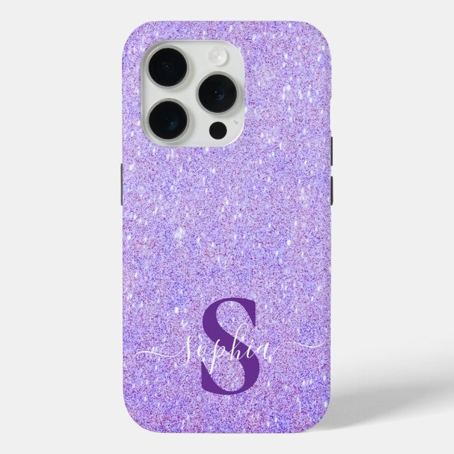 Elegant Glitter monogrammed Name Case-Mate iPhone Case (Back)