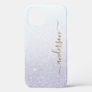 Elegant Glitter monogrammed Name iPhone 12 Case
