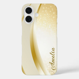 Elegant Glitter monogrammed Name iPhone 16 Case