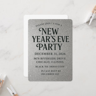 Elegant Glitter New Year’s Eve Invitation