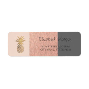 Elegant, Glitter Pineapple,Striped Address Label
