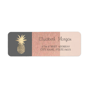 Elegant,Glitter Pineapple,StripedAddress Label