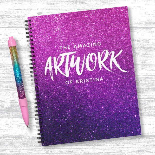 Elegant Glitter Pink Purple Sketchbook Notebook (Creator Uploaded)
