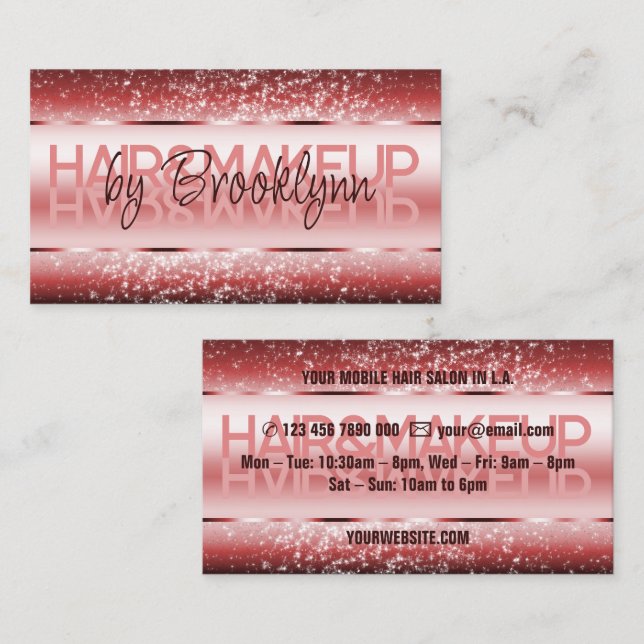 Elegant Glitter Product Labels Dark Wine Red Business Card (Front/Back)