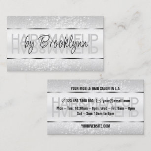 Elegant Glitter Product Labels Light Silver Grey Business Card