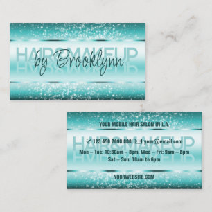 Elegant Glitter Product Labels Light Teal Aqua  Business Card