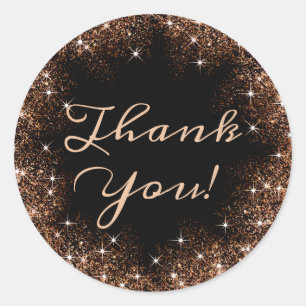 Elegant Glitter Product Packaging Thank You Labels