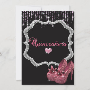 Elegant, Glitter, Quinceanera Invitation