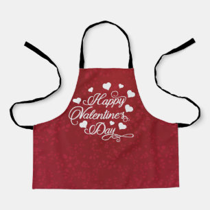 Elegant Glitter Red Happy Valentine's Day Apron