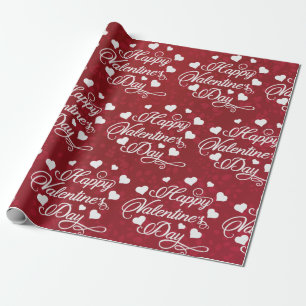 Elegant Glitter Red Happy Valentine's Day Wrapping Paper