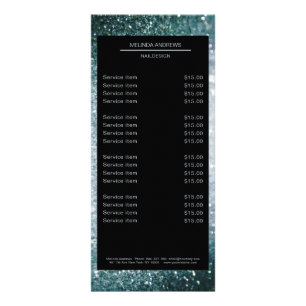 Elegant Glitter Silver Gold Rack Card