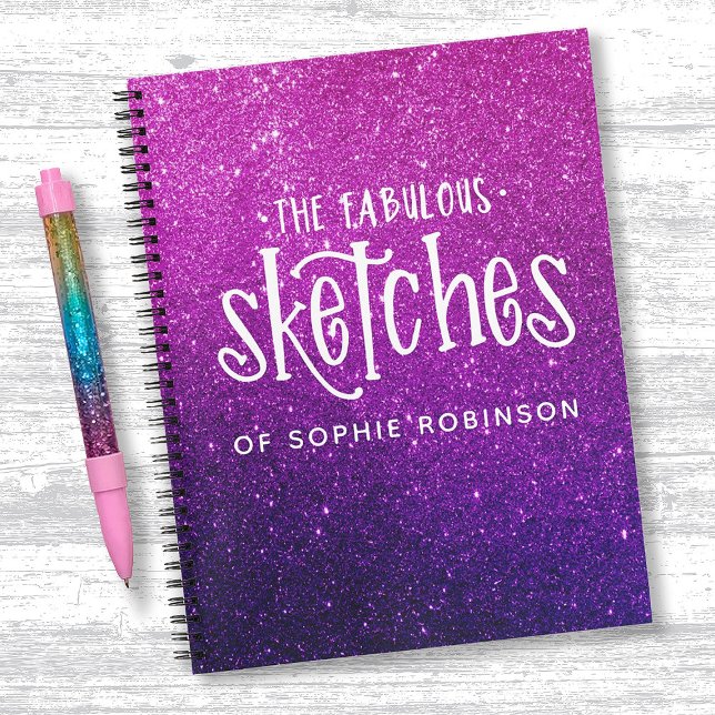 Elegant Glitter Sketchbook Purple Pink Notebook (Creator Uploaded)