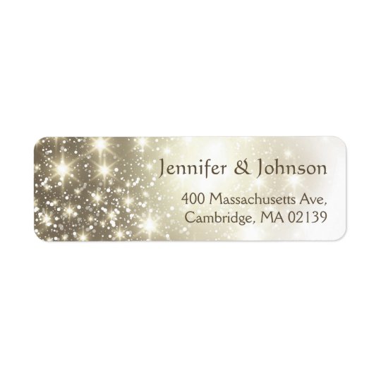Elegant Glitter Sparkles Wedding Return Address Label