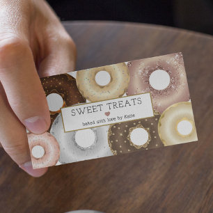 Elegant Glitter Sprinkle Doughnut Bakery Cake Past Business Card