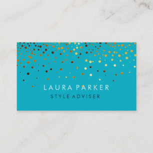 Elegant Glitter Subtle Teal Faux Background Business Card