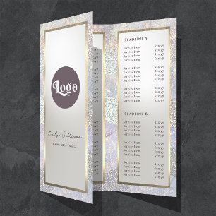 Elegant glitter watercolor waves brochure