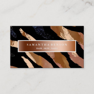Elegant Glitter Watercolor Waves  Business Card
