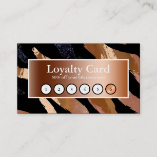 Elegant glitter watercolor waves loyalty card