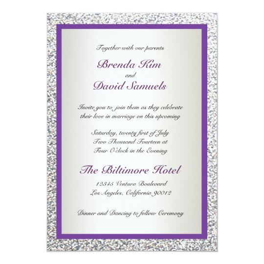 Elegant Glitter Wedding Invitation