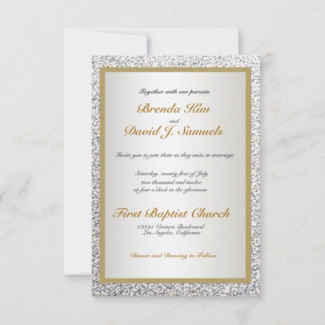 Elegant Glitter Wedding Invitation (Front)