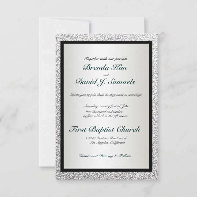 Elegant Glitter Wedding Invitation (Front)