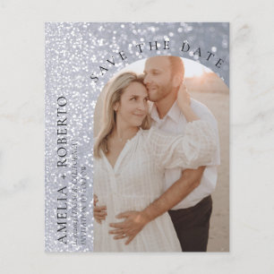 Elegant Glitter Wedding Save the Date Photo Card