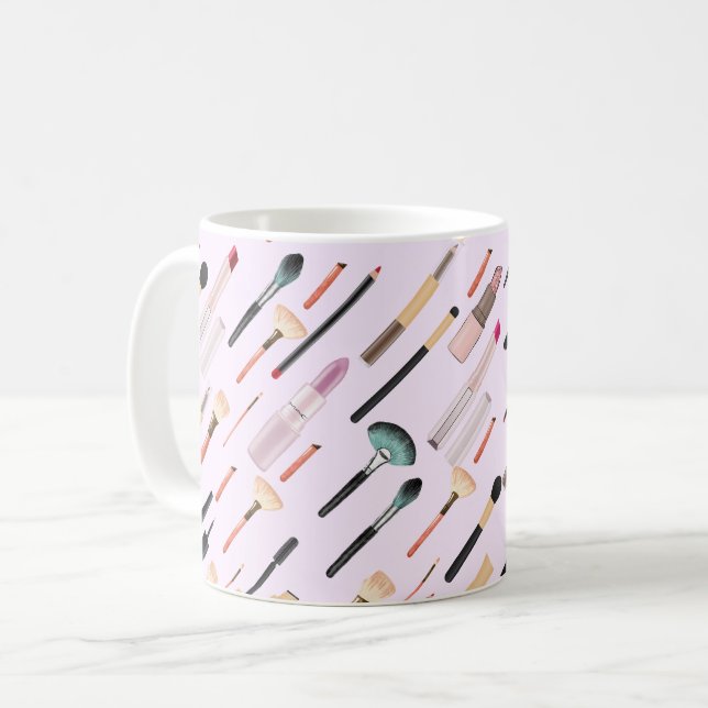Elegant Glittering Beauty Makeup Tools Coffee Mug (Front Left)