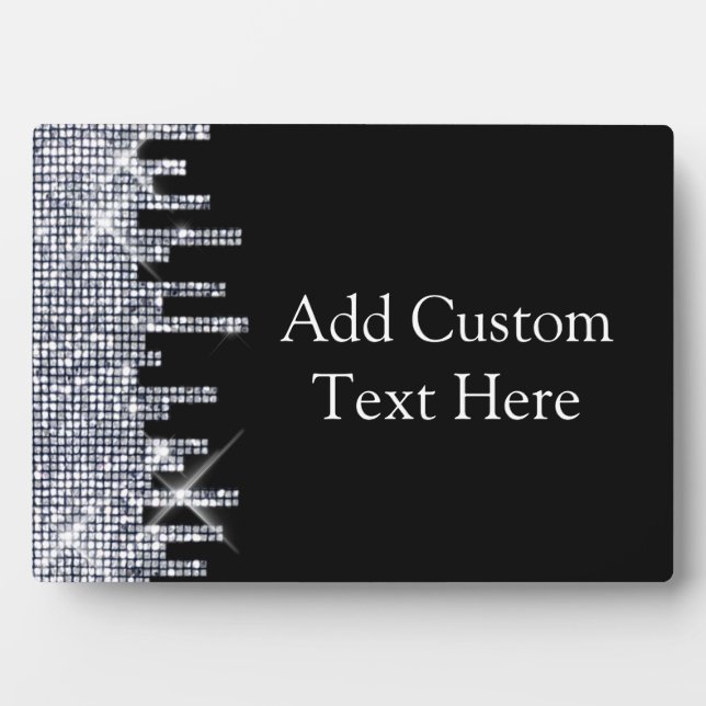 Elegant Glittery Black/Silver Glamour Plaque (Front)