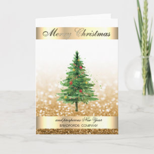Elegant ,Glittery Bokeh Christmas Tree Holiday Card