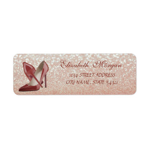 Elegant  Glittery  Bokeh-High Heels Address Label