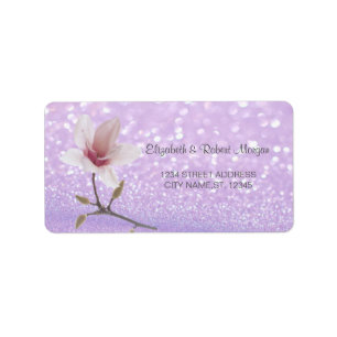 Elegant Glittery Bokeh ,Magnolia Wedding Label