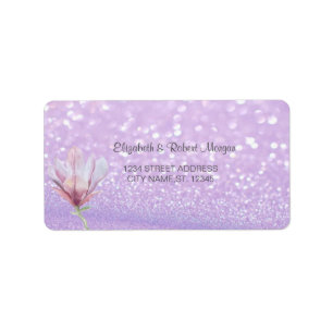 Elegant Glittery Bokeh ,Magnolia Wedding Label