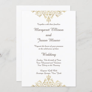 Elegant, Glittery Golden Wedding Invitation