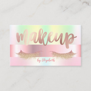 Elegant Glittery Lashes,Makeup Artist Iridescent Business Card